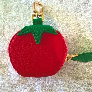 Trendy Red and Green Tomato Keychain AirTag AirPods holder bag charm Accessory